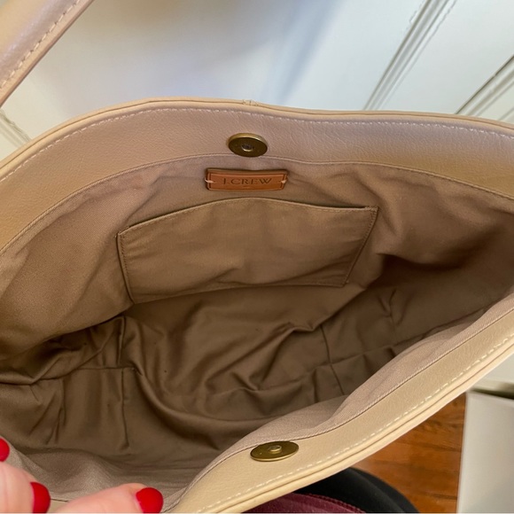 J. Crew Beige and Black Leather Crossbody Purse - Picture 4 of 9